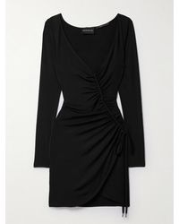 Louisa Ballou - Summer Solstice Wrap-Effect Ruched Stretch-Jersey Mini Dress - Lyst