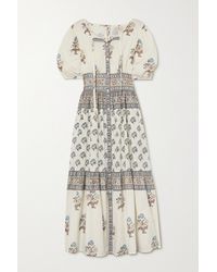 Hannah Artwear + Net Sustain Camilla Tiered Floral-print Cotton-poplin Maxi Dress - Natural