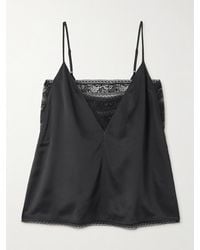 Eres - Pensée Lace-Trimmed Silk-Satin Camisole - Lyst