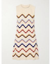 Escvdo - Alma Striped Crocheted Cotton Mini Dress - Lyst