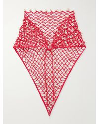 Yoshita 1967 - Embellished Cotton Crochet-Knit Bandana - Lyst