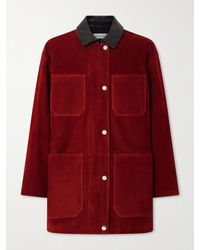 Nour Hammour - Barn Leather-Trimmed Suede Jacket - Lyst