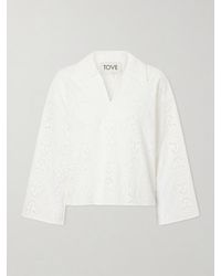 TOVE - Leighton Floral-Embroidered Cotton-Blend Blouse - Lyst