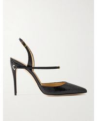 Jennifer Chamandi - Vittorio 105 Elaphe Point-Toe Slingback Pumps - Lyst