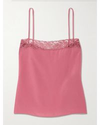 Chloé - Caraco En Crêpe De Soie À Finitions En Dentelle - Lyst