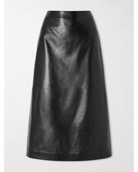 Veronica de Piante - Gisele Paneled Leather Midi Skirt - Lyst
