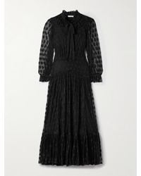 Ulla Johnson - Carla Tie-Neck Ruffled Fil Coupé Mesh Maxi Dress - Lyst