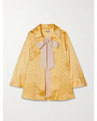 Bode - Goldenrod Jacke Aus Satin Mit Steppmuster Und Schluppe - Lyst