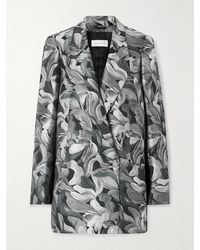 Dries Van Noten - Double-Breasted Oversized Jacquard Blazer - Lyst