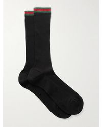 Gucci - Socken Aus Geripptem Baumwoll-Jersey Mit Streifen - Lyst