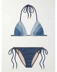 Zimmermann - Tallow Denim Triangle Bikini - Lyst