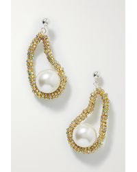 PEARL OCTOPUSS.Y Mini Oysters Silver And Gold-plated, Crystal And Faux Pearl Earrings - White