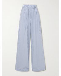 Frankie Shop - Mirca Hose Mit Weitem Bein Aus Gestreiftem Twill - Lyst
