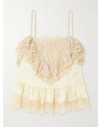 Sea - Ethel Ruffled Lace And Satin-Jacquard Camisole - Lyst