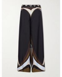 PUCCI - Printed Silk-Twill Wide-Leg Pants - Lyst