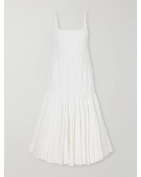 Jacquemus - La Robe Pleated Cotton-Poplin Midi Dress - Lyst