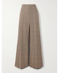 Chloé - Checked Wool-Blend Wide-Leg Pants - Lyst
