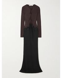 Christopher Esber - Cutout Twist-Front Lace-Trimmed Ribbed-Knit And Crepe Gown - Lyst