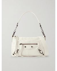Balenciaga - Le City Moto Mini Crinkled-Leather Shoulder Bag - Lyst