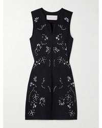 Conner Ives - Crystal-Embellished Recycled Jersey Mini Dress - Lyst