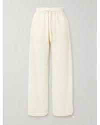 Acne Studios - Hose Mit Weitem Bein Aus Einer Baumwoll-Leinenmischung Mit Fransen - Lyst