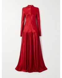 FFORME - Mila Textured-Satin Turtleneck Maxi Dress - Lyst