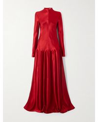 FFORME - Mila Textured-Satin Turtleneck Maxi Dress - Lyst