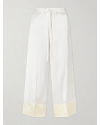 TOTEME - Drawstring Wide-Leg Satin Pants - Lyst