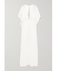 Temperley London Cape-effect Silk-satin Gown - White