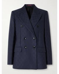 Gucci - Double-Breasted Wool-Jacquard Blazer - Lyst
