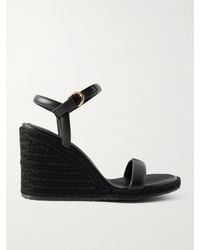 Gianvito Rossi - 85 Leather Espadrille Wedge Sandals - Lyst
