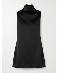 KHAITE - Daria Satin-Crepe Turtleneck Mini Dress - Lyst