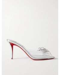 Christian Louboutin - Aqua Strass 80 Mules Aus Pvc Mit Kristallen - Lyst