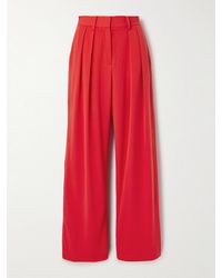STAUD - Luisa Pleated Twill Wide-Leg Pants - Lyst