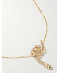 Ileana Makri - Curled Snake 18-Karat, Diamond And Tsavorite Necklace - Lyst