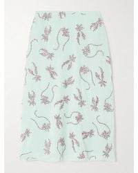 16Arlington - Dafne Crystal-Embellished Studded Chiffon Midi Skirt - Lyst