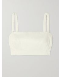 Emilia Wickstead - Fabiola Cropped Denim Top - Lyst
