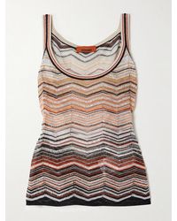 Missoni - Sequin-Embellished Striped Metallic Crochet-Knit Tank - Lyst