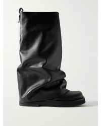 The Attico - Robin Layered Leather Knee Boots - Lyst