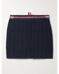 Thom Browne - Striped Cotton-Blend Tweed Mini Skirt - Lyst