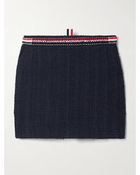 Thom Browne - Mini-Jupe En Tweed De Coton Mélangé À Rayures - Lyst