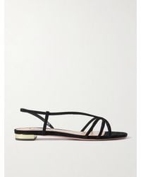 Aquazzura - Talk To Me Suede Slingback Sandals - Lyst