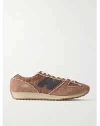 New Balance - 471 Leather-Trimmed Suede And Woven Sneakers - Lyst