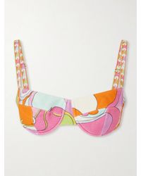 PUCCI - Printed Cotton-Terry Bikini Top - Lyst