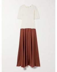 Esse Studios - Stretch-Knit And Silk-Twill Maxi Dress - Lyst