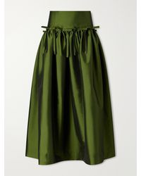 BERNADETTE - Oscar Bow-Detailed Gathered Taffeta Midi Skirt - Lyst