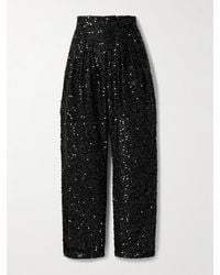 Isabel Marant - Aras Pleated Sequined Metallic Tulle Tapered Pants - Lyst