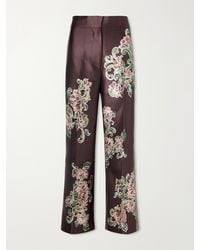 ALÉMAIS - Josie Cropped Floral-Print Twill Flared Pants - Lyst