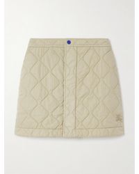 Burberry - Embroidered Padded Quilted Shell Mini Skirt - Lyst