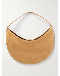 Jacquemus - Le Calisso Rond Schultertasche Aus Veloursleder Mit Krokodileffekt - Lyst